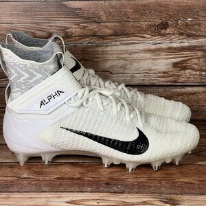 Nike Alpha Menace Elite 2 White Football Cleats Men's Size 11.5 WIDE BV3298-100